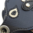 バーバリー BURBERRY ビースト コレクション ネイビー×ブラウン×マルチカラー レザー バッグチャーム シルバー金具 紺 茶 バーバリーチェック