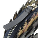 バーバリー BURBERRY ビースト コレクション ネイビー×ブラウン×マルチカラー レザー バッグチャーム シルバー金具 紺 茶 バーバリーチェック