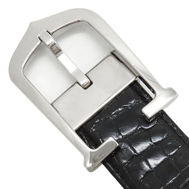 カルティエ Cartier アロンジェ ブラック アリゲーター ベルト シルバー金具 黒