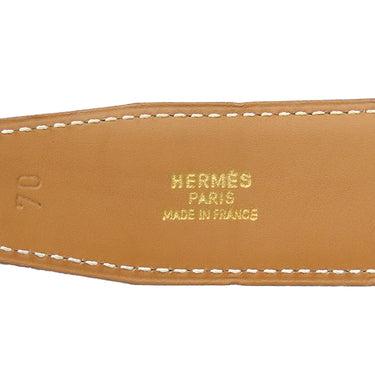 エルメス HERMES コンスタンスH ＃70 ブラック×ゴールド ボックスカーフ #70 ベルト シルバー金具 Hバックル 黒 茶