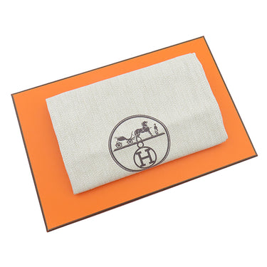 エルメス HERMES 犬用トリーツポーチ カーキ×フー コットンキャンバス レザー ポーチ シルバー金具 オレンジ ペット用品 お散歩バッグ