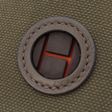 エルメス HERMES 犬用トリーツポーチ カーキ×フー コットンキャンバス レザー ポーチ シルバー金具 オレンジ ペット用品 お散歩バッグ