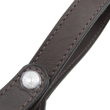 エルメス HERMES 犬用トリーツポーチ カーキ×フー コットンキャンバス レザー ポーチ シルバー金具 オレンジ ペット用品 お散歩バッグ