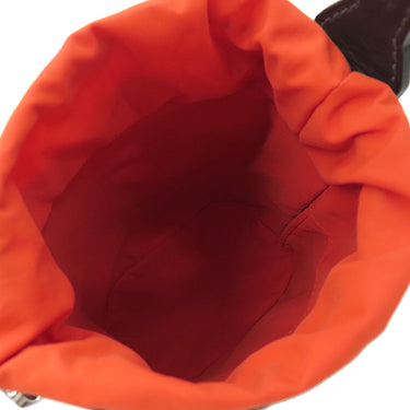 エルメス HERMES 犬用トリーツポーチ カーキ×フー コットンキャンバス レザー ポーチ シルバー金具 オレンジ ペット用品 お散歩バッグ