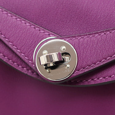 エルメス HERMES リンディ ミニ 20 アネモネ スイフト ショルダーバッグ シルバー金具 紫