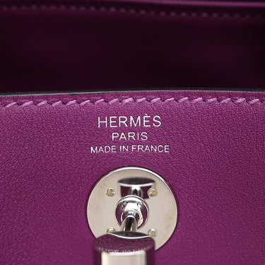 エルメス HERMES リンディ ミニ 20 アネモネ スイフト ショルダーバッグ シルバー金具 紫