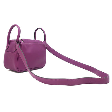 エルメス HERMES リンディ ミニ 20 アネモネ スイフト ショルダーバッグ シルバー金具 紫