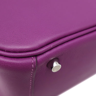 エルメス HERMES リンディ ミニ 20 アネモネ スイフト ショルダーバッグ シルバー金具 紫