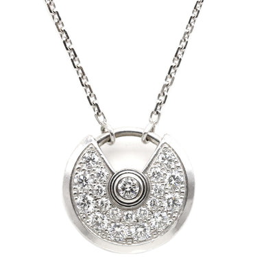 カルティエ Cartier アミュレット ドゥ カルティエ XS B3047300 ホワイトゴールド K18WG ダイヤモンド ネックレス 750 WG パヴェ ダイヤモンド
