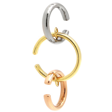 カルティエ Cartier トリニティ イヤーカフ ホワイトゴールド×イエローゴールド×ピンクゴールド K18WG K18YG K18PG イヤリング K18YG K18PG Trinity Au750 18K 18金 3色 3カラー 片耳用 イヤークリップ