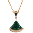 ブルガリ BVLGARI ディーヴァ ドリーム 351143 ピンクゴールド K18PG ダイヤモンド マラカイト ネックレス 緑 グリーン 750 18K 18金 RG