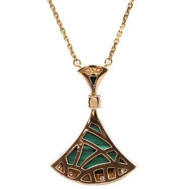 ブルガリ BVLGARI ディーヴァ ドリーム 351143 ピンクゴールド K18PG ダイヤモンド マラカイト ネックレス 緑 グリーン 750 18K 18金 RG