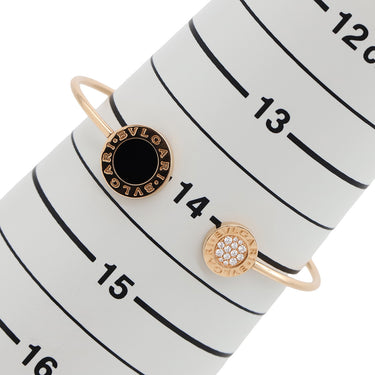 ブルガリ BVLGARI ブルガリブルガリ S ブラック×ピンクゴールド K18PG オニキス ダイヤモンド 14037 ブレスレット パヴェダイヤ オニキス 750 PG