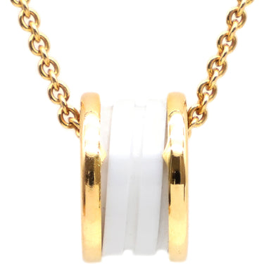 ブルガリ BVLGARI ビーゼロワン ネックレス 346082 ピンクゴールドXホワイト K18PG セラミック ネックレス B-zero1 ペンダント 18K 750PG 白