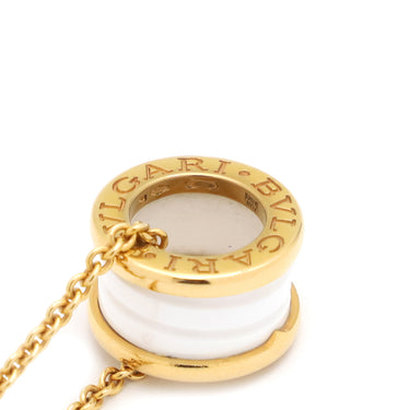 ブルガリ BVLGARI ビーゼロワン ネックレス 346082 ピンクゴールドXホワイト K18PG セラミック ネックレス B-zero1 ペンダント 18K 750PG 白