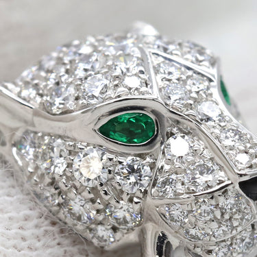 カルティエ Cartier パンテール ドゥ カルティエ ホワイトゴールド K18WG ダイヤモンド エメラルド オニキス #54 リング 指輪 パンサー 750 18K 13.5号
