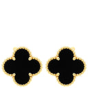 ヴァンクリーフアーペル Van Cleef & Arpels ヴィンテージ アルハンブラ VCARA44200 ブラック×イエローゴールド K18YG オニキス ピアス 黒 750YG 18K