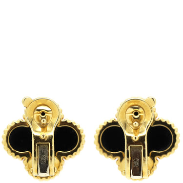 ヴァンクリーフアーペル Van Cleef & Arpels ヴィンテージ アルハンブラ VCARA44200 ブラック×イエローゴールド K18YG オニキス ピアス 黒 750YG 18K