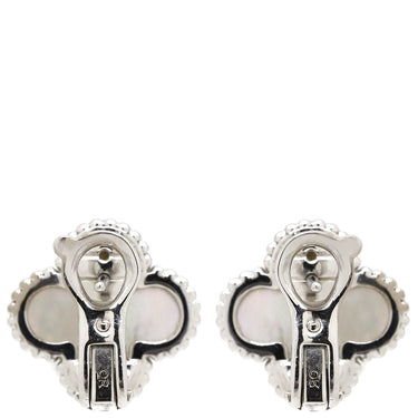 ヴァンクリーフアーペル Van Cleef & Arpels ビンテージ アルハンブラ VCARF48600 パールホワイトXホワイトゴールド K18WG マザーオブパール ピアス 750WG 18K