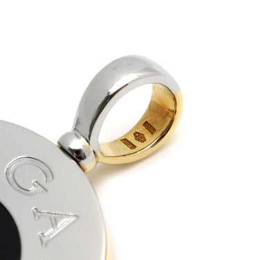 ブルガリ BVLGARI ブルガリブルガリ イエローゴールドXシルバー K18YG ステンレス ラピスラズリ オニキス ペンダントトップ 紫 黒 18K 2way