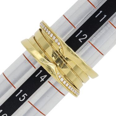 ブルガリ BVLGARI ビーゼロワン B-zero1 3バンド ダイヤリング 359160 イエローゴールド K18YG ダイヤモンド ＃54(JP14) リング 指輪 18K YG 750 18金 13号