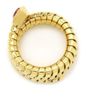 ブルガリ BVLGARI トゥボガス イエローゴールド K18YG ピンクトルマリン リング 指輪 750 18K 18金 8.5号