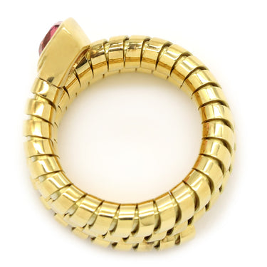 ブルガリ BVLGARI トゥボガス イエローゴールド K18YG ピンクトルマリン リング 指輪 750 18K 18金 8.5号