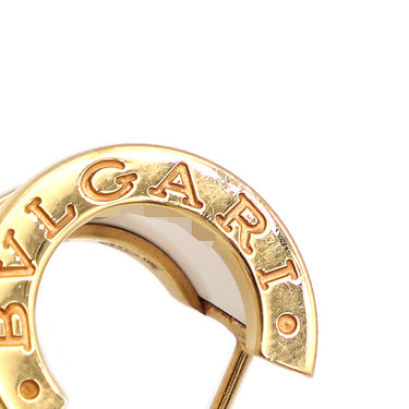 ブルガリ BVLGARI B-zero1 ビーゼロワン ホワイト×イエローゴールド K18YG セラミック ピアス 白 BVLGARI Au750 18K 18金 スパイラル コロッセオ