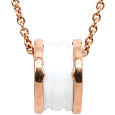 ブルガリ BVLGARI ビーゼロワン ネックレス 346082 ピンクゴールド×ホワイト K18PG セラミック ネックレス B-zero1 ペンダント 18K 750PG 白