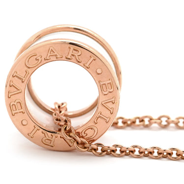 ブルガリ BVLGARI ビーゼロワン ネックレス 346082 ピンクゴールド×ホワイト K18PG セラミック ネックレス B-zero1 ペンダント 18K 750PG 白