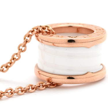 ブルガリ BVLGARI ビーゼロワン ネックレス 346082 ピンクゴールド×ホワイト K18PG セラミック ネックレス B-zero1 ペンダント 18K 750PG 白