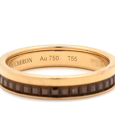 ブシュロン BOUCHERON キャトル クラシック ハーフ JAL00175 ピンクゴールドXブラウン K18PG ブラウンPVD #T55(JP15) リング 指輪 ローズゴールド 18K 750 18金 14.5号