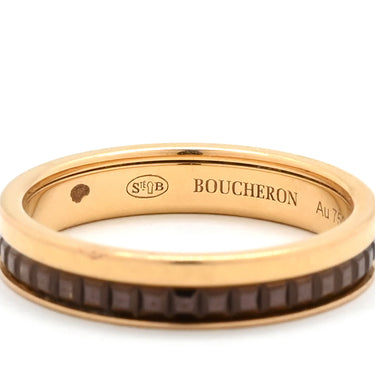 ブシュロン BOUCHERON キャトル クラシック ハーフ JAL00175 ピンクゴールドXブラウン K18PG ブラウンPVD #T55(JP15) リング 指輪 ローズゴールド 18K 750 18金 14.5号
