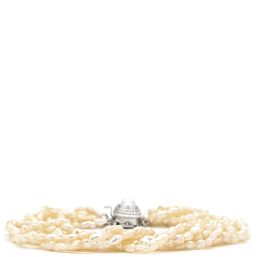 ノンブランド NON BRAND パール ７連 シルバーXパールホワイト K14WG パール ブレスレット