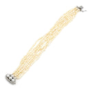 ノンブランド NON BRAND パール ７連 シルバーXパールホワイト K14WG パール ブレスレット