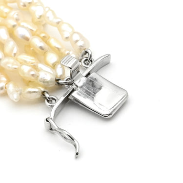 ノンブランド NON BRAND パール ７連 シルバーXパールホワイト K14WG パール ブレスレット