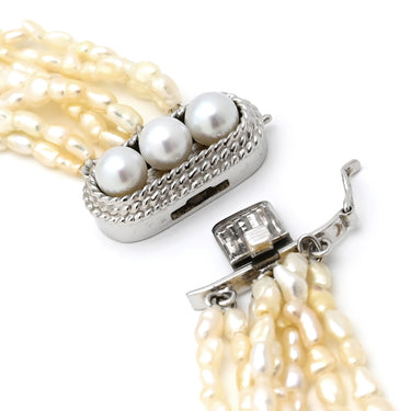 ノンブランド NON BRAND パール ７連 シルバーXパールホワイト K14WG パール ブレスレット