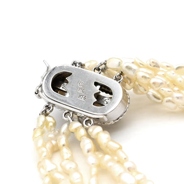 ノンブランド NON BRAND パール ７連 シルバーXパールホワイト K14WG パール ブレスレット