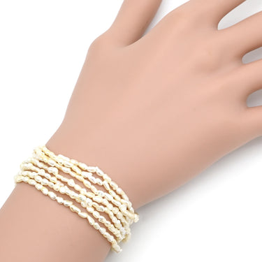 ノンブランド NON BRAND パール ７連 シルバーXパールホワイト K14WG パール ブレスレット