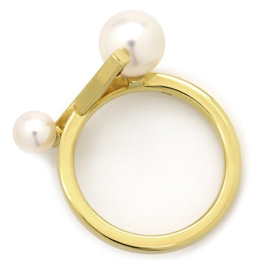 TASAKI TASAKI バランス クロス パールホワイトXイエローゴールド K18YG パール リング 指輪 真珠 2P 2粒 12号