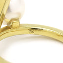 TASAKI TASAKI バランス クロス パールホワイトXイエローゴールド K18YG パール リング 指輪 真珠 2P 2粒 12号