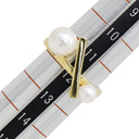 TASAKI TASAKI バランス クロス パールホワイトXイエローゴールド K18YG パール リング 指輪 真珠 2P 2粒 12号