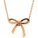 ティファニー Tiffany & Co リボン ボウ ペンダント ローズゴールド K18PG ピンクサファイヤ ネックレス ピンクゴールド Au750 PG 3P