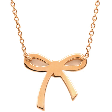 ティファニー Tiffany & Co リボン ボウ ペンダント ローズゴールド K18PG ピンクサファイヤ ネックレス ピンクゴールド Au750 PG 3P