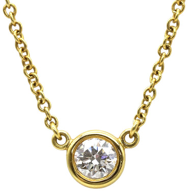 ティファニー Tiffany & Co バイザヤード シングルダイヤモンド ペンダント イエローゴールド K18YG ダイヤモンド ネックレス 750YG T&Co. 1石 エルサペレッティ