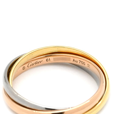 カルティエ Cartier トリニティSM ホワイトゴールドXイエローゴールドXピンクゴールド K18WG K18YG K18PG #61(JP21) リング 指輪 3連 3カラー 20号