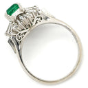 ノンブランド NON BRAND エメラルド ダイヤ リング プラチナシルバー Pt900 エメラルド ダイヤモンド リング 指輪 グリーン 緑 7.5号