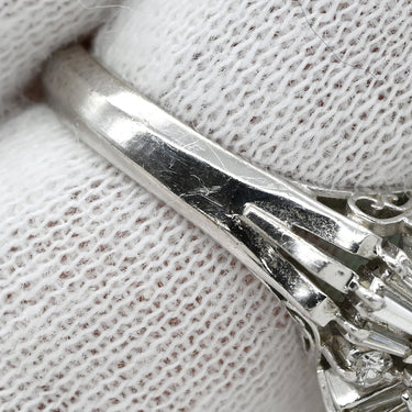 ノンブランド NON BRAND エメラルド ダイヤ リング プラチナシルバー Pt900 エメラルド ダイヤモンド リング 指輪 グリーン 緑 7.5号