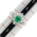 ノンブランド NON BRAND エメラルド ダイヤ リング プラチナシルバー Pt900 エメラルド ダイヤモンド リング 指輪 グリーン 緑 7.5号