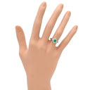 ノンブランド NON BRAND エメラルド ダイヤ リング プラチナシルバー Pt900 エメラルド ダイヤモンド リング 指輪 グリーン 緑 7.5号